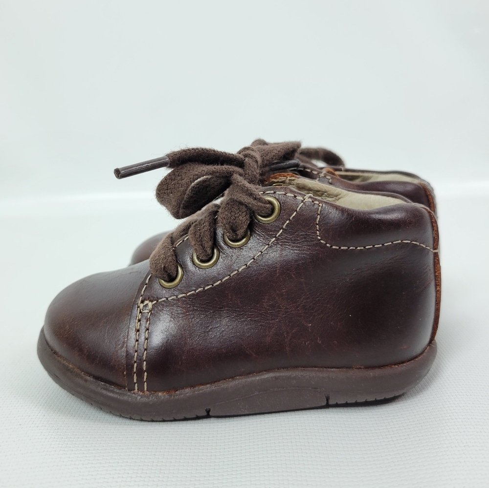Stride Rite Leather Lace Up Booties Baby Boys Sz  3